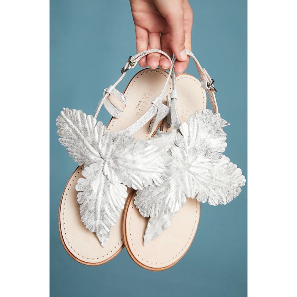 Rare Anthropologie Cecelia New York 3D Flower Peony Sandals